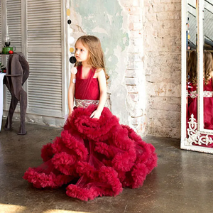 Cantik awan bunga gadis untuk pernikahan gadis kecil pesta rok gaun Prom Malam gaun ulang tahun - Product Image 3