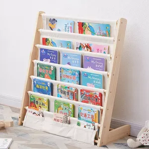 Casa crianças escada de madeira biblioteca estante Crianças Book Shelf armazenamento Livro Organizador Estante