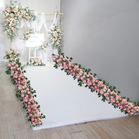 Arrangement floral réaliste de roses pour mariage, bande de 1 mètre de long, scène forestière, mise en scène de scène de spectacle, chemin de fleurs, guidage, Saint-Valentin