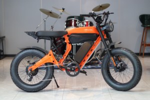 Vélo électrique hybride avec cadre en alliage de magnésium, moteur sans balais 750W 48V, batterie 20AH, porte-bagages et pneus larges pour adulte - Product Image 2