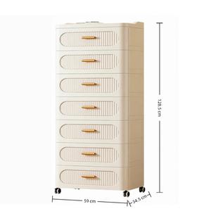 <span class=keywords><strong>Commode</strong></span> à jouets en plastique pliable à 7 niveaux <span class=keywords><strong>de</strong></span> 59 cm avec roulettes pour chambre à coucher, <span class=keywords><strong>commode</strong></span> en plastique pour enfants - Product Image 4