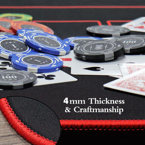 Tapis de jeu de poker de qualité supérieure, sur mesure, prix d'usine, forme personnalisée, tapis de jeu de cartes, tapis de poker Texas Hold'em, caoutchouc noir néoprène - Product Image 6