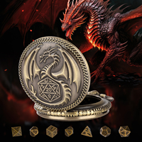 Ensemble de 7 dés miniatures en métal polyédriques dans une boîte de rangement pour dés de dragon - Cadeaux pour les amateurs de jeux de rôle sur table