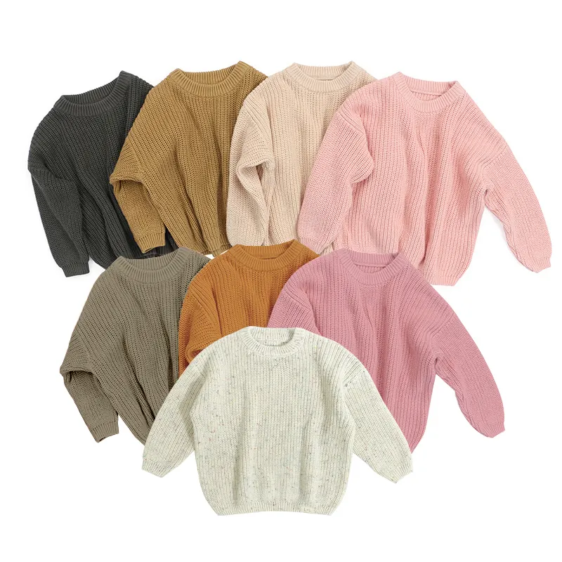 Low Moq Großhandel Kleinkind Kinder Overs ize Strick pullover Strick pullover Baby Girl Sweater für Mädchen