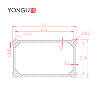 Younggu L02A 110*65MM extérieur Ip67 Circuit imprimé boîtier étanche Instrument électronique boîte de jonction en aluminium