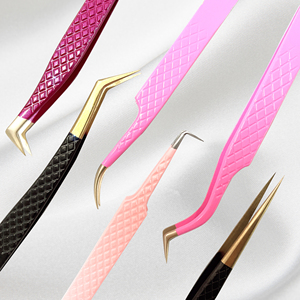 <span class=keywords><strong>Pince</strong></span> à épiler en fibre noire pour extension de faux cils Logo personnalisé individuel <span class=keywords><strong>Pince</strong></span> à épiler en fibre à 90 degrés Vente en gros - Product Image 6