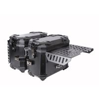 Boîte latérale arrière multifonctionnelle en alliage d'aluminium noir blindé pour moto/scooter/vélo électrique, capacité 45L/38L