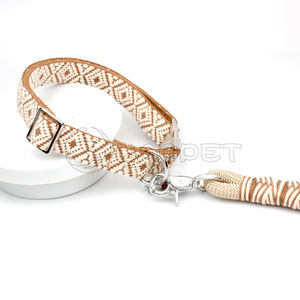 Nuevo diseño de collar y correa para perro, conjunto de lujo trenzado a mano, manos libres, plomo, moderno, de liberación rápida, logotipo personalizado, conjunto de collar para mascotas - Product Image 3