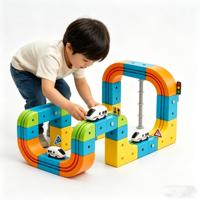 Circuit de train électrique en plastique ABS, piste de course flexible magique avec blocs anti-gravité, jouet éducatif et sûr STEM