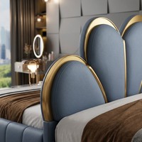 Luxuriöses Elegantes Modernes Gestepptes Kunstleder-Plattformbett mit Kunststoffrahmen Queensize Montierter Aufbewahrungsbox-Federkernrahmen