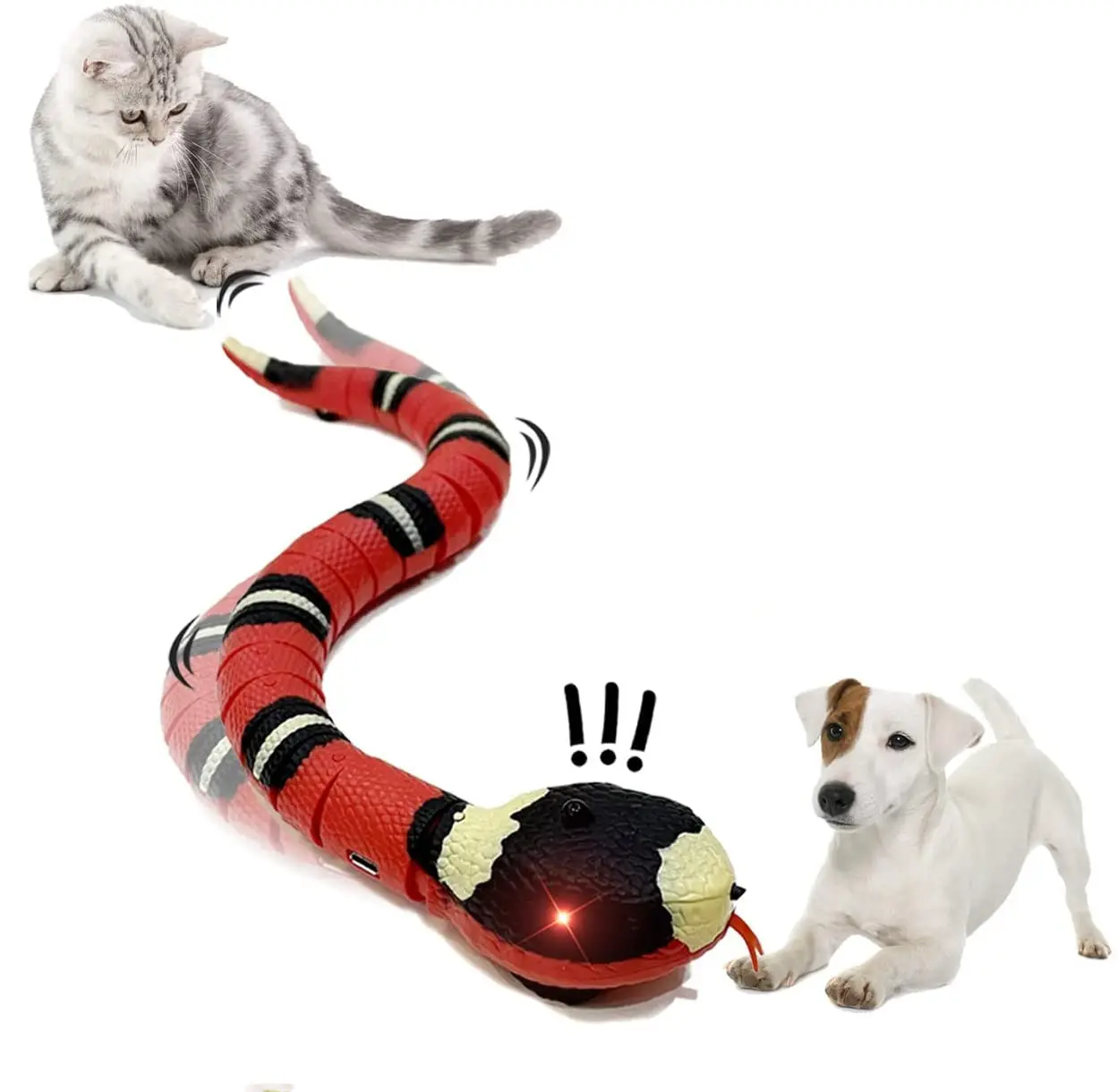 Snake Electronic Smart Sensing Snake Pet Cat Toy for Sensing and Obstacle Avoidance Function Cat Interactive Toys