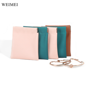 WEIMEI Custom Cheap Ring Plastic <b>Envelop</b> Flap Canvas Black Velvet Microfiber Jewelry Pouch Box and Pouch <b>White</b> With Logo Custom - Product Image 3