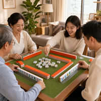 Tuiles de Mahjong Tendance Thème Poisson Corail - Mahjong Thème Plage avec Motifs Poisson Angélique, Planche de Surf et Joker, Coffret Cadeau Mahjong en Acrylique