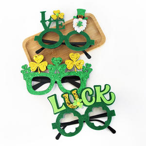 Lunettes de trèfle pour enfants pour la Saint-Patrick, vente chaude, tissu pailleté or et vert, décorations de fête irlandaise - Product Image 4