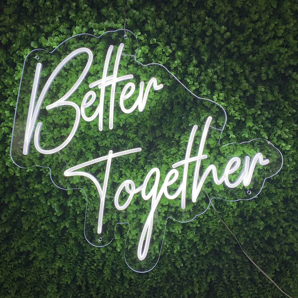 Custom LED Neon Sign Better Together Art Wall Decorative Neon Lights for Room Wall Kids Bedroom Birthday Party Bar Decoration