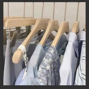 Premium Wooden Velvet Hanger Durable Suit Coat Cleaning Bag Hanger with Custom Logo Wood Hangers - Product Image 4