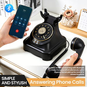 Telepon Meja Retro Vintage Rotary <span class=keywords><strong>2026</strong></span> Terbaru dengan Tombol Putar Asli & Pemutar Musik Speaker Telepon Rumah - Product Image 4