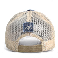 Gorra trucker con parche bordado lavado, gorra de béisbol de malla con patchwork de NOLA de Nueva Orleans, gorra de sol vintage ajustable con efecto desgastado