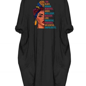 ชุดเดรสเอวใหญ่พิเศษแสนสวยสำหรับผู้หญิงชุดเดรสแขนยาวทรงหลวมมีกระเป๋าผ้าซาตินผ้าฝ้ายพิมพ์ลายสีทึบสำหรับใส่ทำงานในฤดูใบไม้ผลิ - Product Image 2