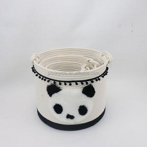 Gran organizador de almacenamiento cesta hecha de cuerda de algodón cesta bolso usando - Product Image 1
