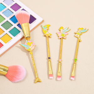 5pcs Set Kuas Makeup Vivid Tinker <span class=keywords><strong>Bell</strong></span> Kuas Makeup Emas Tinker <span class=keywords><strong>Bell</strong></span> yang Lucu Kuas Eyeshadow untuk Hadiah Anak Perempuan - Product Image 6