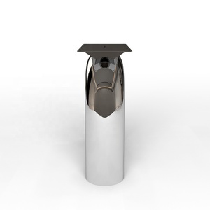 Cặp bàn ăn cạnh hiện đại bằng thép không gỉ hình ống và mặt bàn bằng gỗ/đá cẩm thạch/gốm màu đen - Product Image 3