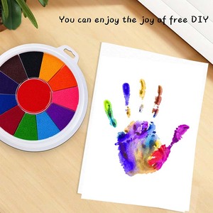 Lisi 12-màu cầu vồng nhựa có thể giặt miếng mực cho tem cao su lớn miếng màu cho dấu tay và dấu chân dập - Product Image 3