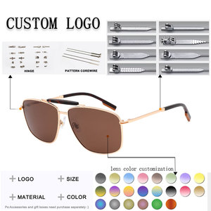 Gafas de Sol de Piloto con Montura Completa Rectangular, Lentes Gris Oscuro, 100% Protección UV, Unisex, para Adultos, Uso en Exteriores - Product Image 2