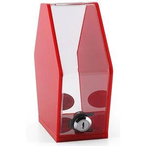 Scatola di beneficenza in acrilico pentagono trasparente rosso su misura con serratura e chiave Lucite bloccabile per la raccolta di schede elettorali contenitore - Product Image 5