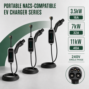 NACS Tesla-kompatibles 3,5kW 16A Tragbares/Wallbox EV-Ladegerät UL-zertifiziert Mode 2 <span class=keywords><strong>ICCB</strong></span> NEMA 14-50 5m IP55 für Zuhause und Garage 120-240V - Product Image 1
