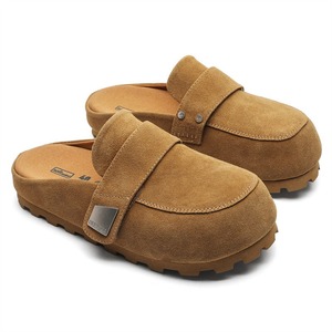 Retro sandals men women leather thick-soled <b>slippers</b> inner heightening design Spring Summer 2025 collection - Product Image 5