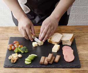 Plateau à fromage en <span class=keywords><strong>ardoise</strong></span> naturelle écologique moderne, plats et assiettes, plateau de service avec technique de gravure pour les fêtes - Product Image 5