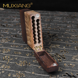 Muxiang Wooden Cigarette Case 15pcs Flip Top Handmade Rectangular For Men - Product Image 2