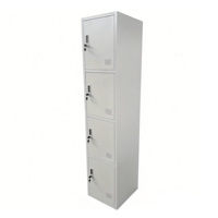 Casier métallique moderne à 4 niveaux et 4 portes, peu encombrant, verrouillable, pour rangement d'objets, prix usine, idéal pour vestiaires de personnel de salle de sport