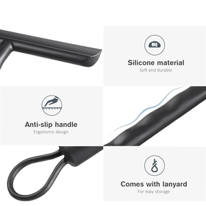 Nero in gomma siliconica tergicristallo corto manico profilo morbido per doccia in vetro <span class=keywords><strong>auto</strong></span> e pulizia delle finestre - Product Image 3