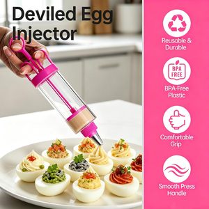 Injecteur à œufs farcis, outil de décoration d'œufs, injecteur de garniture pour pâtisserie avec 7 embouts de pâtisserie en acier inoxydable, outil de décoration d'œufs - Product Image 3