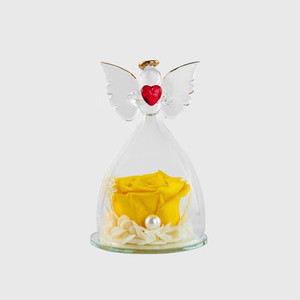 Decorazione conservata <span class=keywords><strong>fiore</strong></span> <span class=keywords><strong>angelo</strong></span> vera rosa regalo fatto a mano <span class=keywords><strong>fiore</strong></span> eterno rosa di lunga durata In cupola di vetro - Product Image 6
