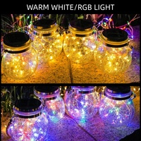 Promotion : Guirlande Solaire 20 LED pour Pot Décoratif Effet Craquelé, Lumière Solaire Extérieure en Verre pour Jardin, Patio, Cour