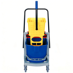 <span class=keywords><strong>Chariot</strong></span> de <span class=keywords><strong>nettoyage</strong></span> à double seau de 34 L avec essoreuse, parfait pour la cuisine des restaurants et l'<span class=keywords><strong>entretien</strong></span> des toilettes commerciales - Product Image 3