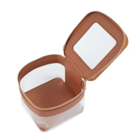 Accessoires de maquillage de voyage étuis à cosmétiquesPU Saffiano cuir coupe accessoires de maquillage de voyage étuis à cosmétiques