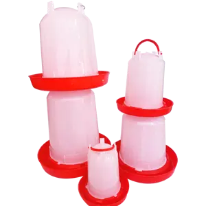 Bebedor para aves domésticas, 1.5l, barato, vermelho e branco, com perna, para galinha