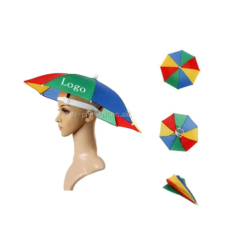 Hohe Qualität Lustige Regenbogenregenschirm Hüte für Verkauf