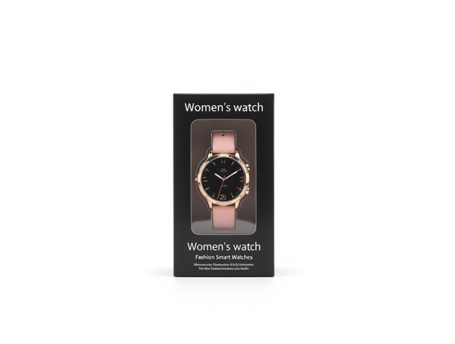 SmartWatch Women's Fashion Smart Watch 1.3 Inch LCD Heart Rate Monitor 7-Day Battery Gold Plated Case Leather Band 5BAR Water