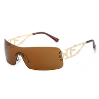 Lunettes de soleil sans monture de créateur pour femmes et hommes, lunettes de soleil de luxe en corne de buffle