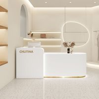 Comptoir de réception pour spa personnalisé multicolore à DEL Comptoirs de réception pour salon de beauté au design minimaliste pour salon de coiffure