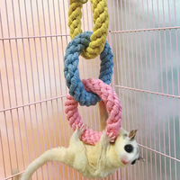 Jouet pour sugar glider fabriqué en Chine, modèle 982, balançoire suspendue à triple anneau avec corde d'escalade et crochet, moins de 3 kg, accessoire