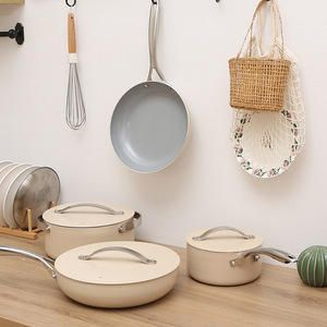 Conjunto de Utensílios de Cozinha Sustentáveis de Alta Qualidade com Sete Peças para Casa, Panela Antiaderente de Alumínio, Conjunto Completo de Presentes - Product Image 2