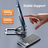 Support de téléphone et tablette de bureau multifonction en métal, pliable, réglable en hauteur, support universel pour téléphone et iPad