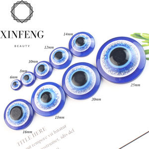 20 unidades/bolsa de abalorios de uñas Kawaii, cabujones de ojo malvado, cabujón de ojo fétido, protección religiosa, buena suerte, parte posterior plana - Product Image 1