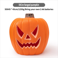 Lanterne citrouille en plastique de 50 cm, décorations d'Halloween, creuse et lumineuse, pour aménagement de scène extérieure de parc à thème